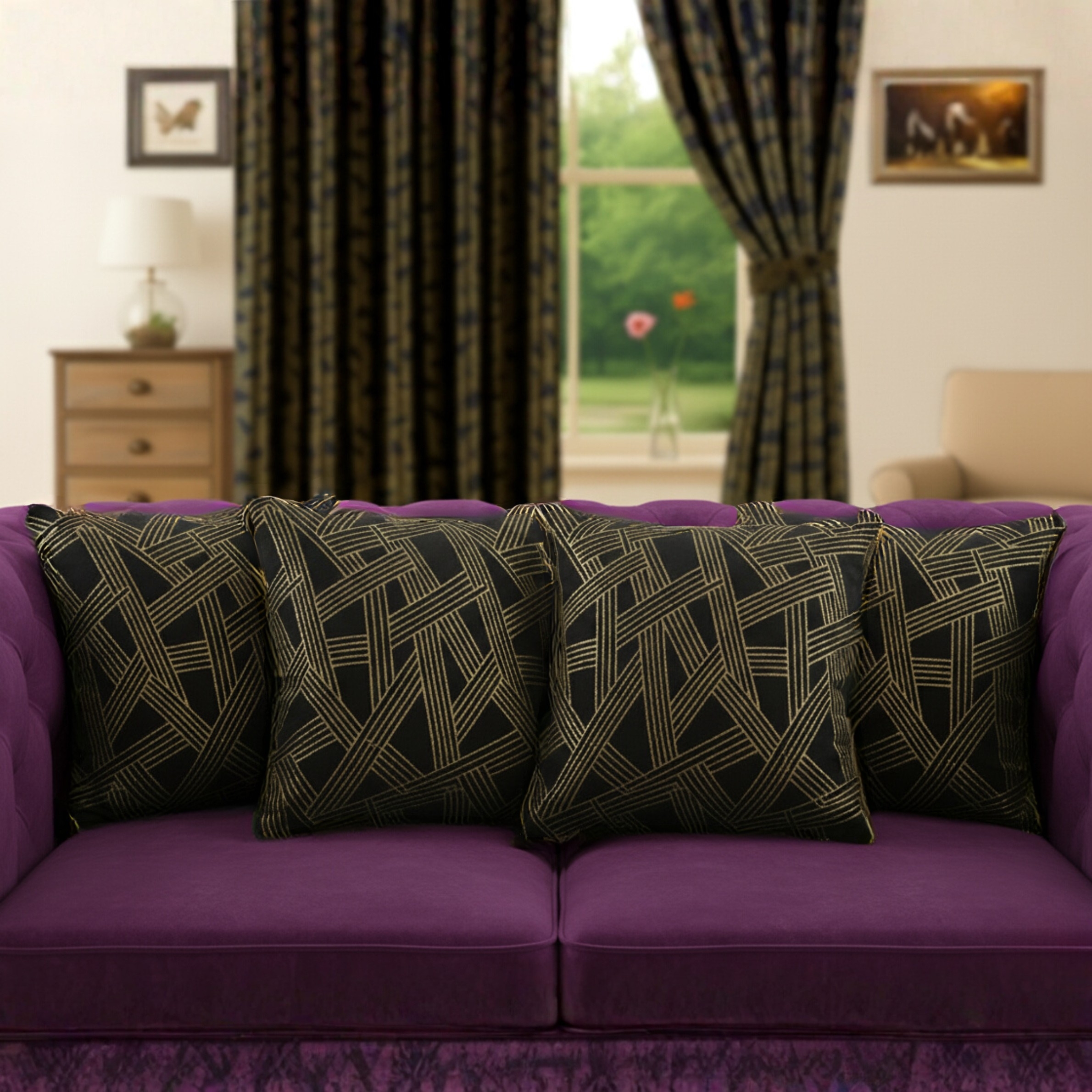 Printed Cushion, Filled GoldLine Cushion, Cushion Cover Designs in 18X18 - Image 4