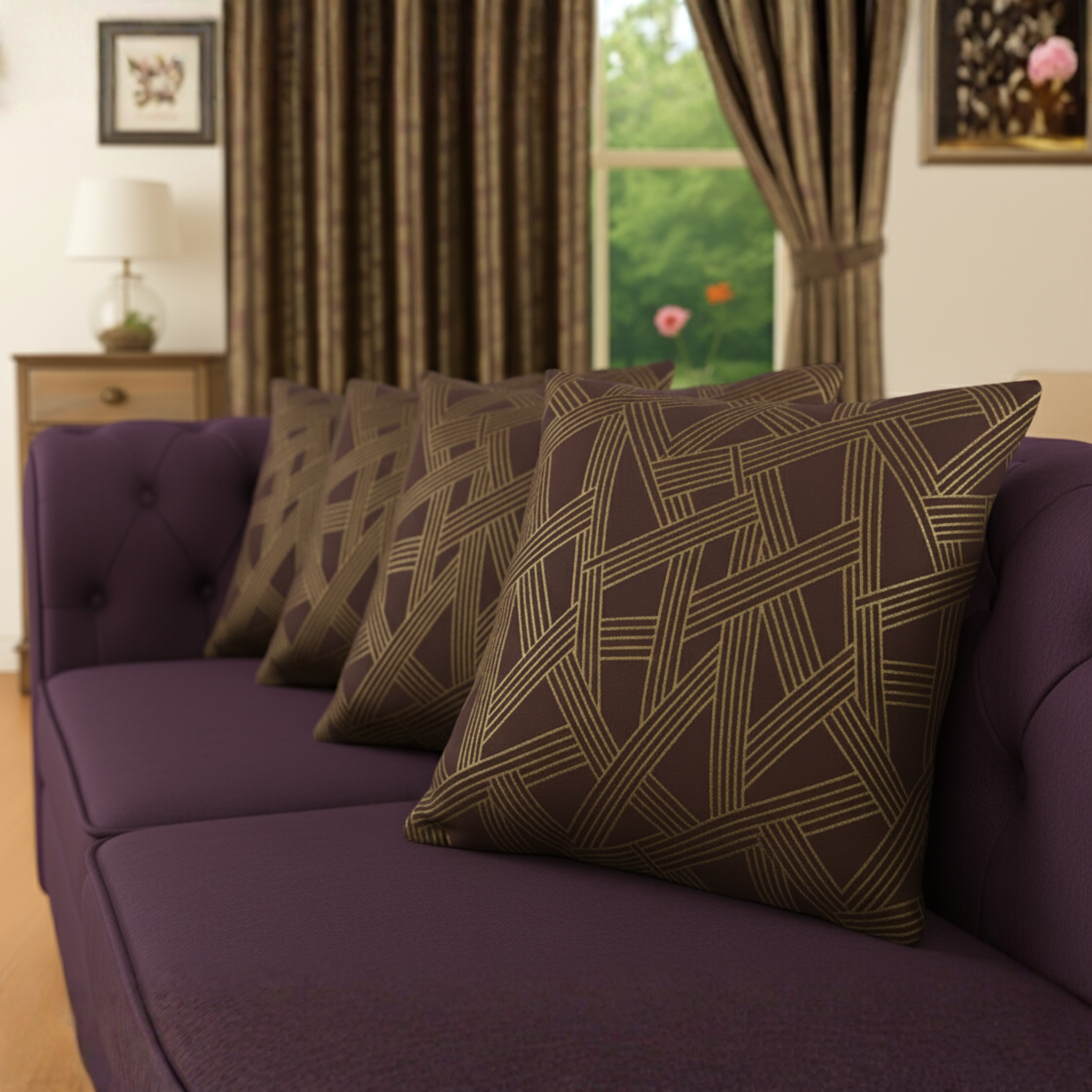 Printed Cushion, Filled GoldLine Cushion, Cushion Cover Designs in 18X18 - Image 5