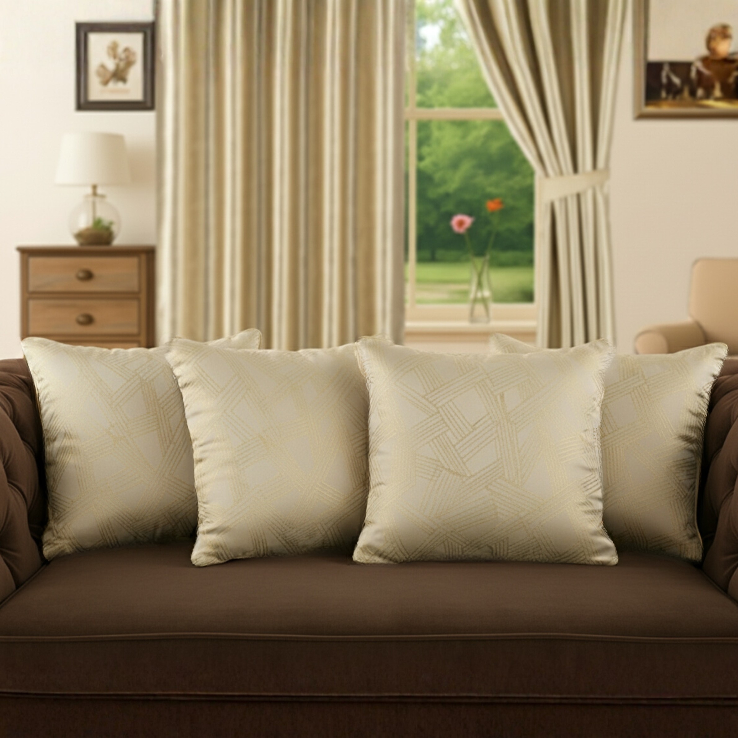 Printed Cushion, Filled GoldLine Cushion, Cushion Cover Designs in 18X18 - Image 6