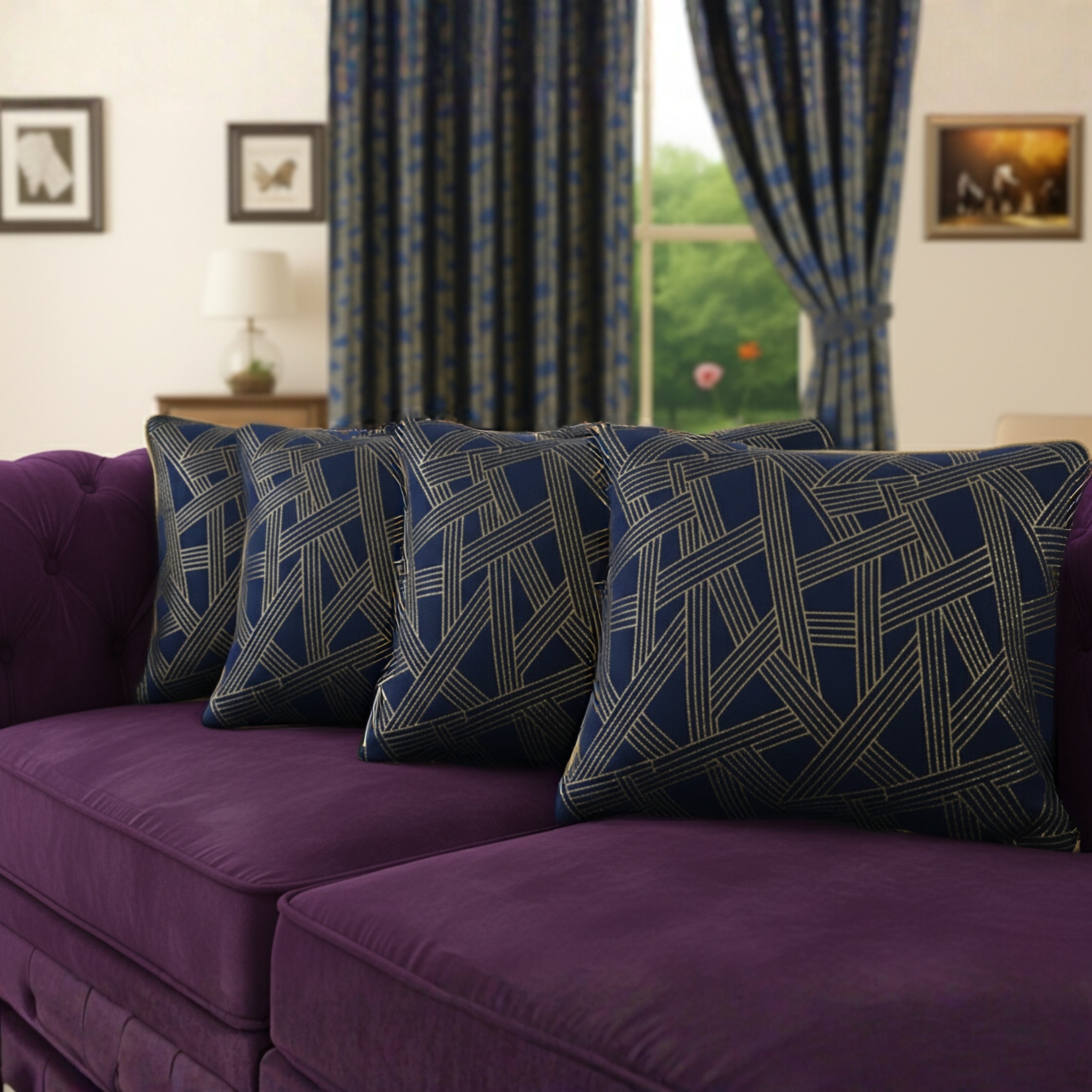 Printed Cushion, Filled GoldLine Cushion, Cushion Cover Designs in 18X18 - Image 7