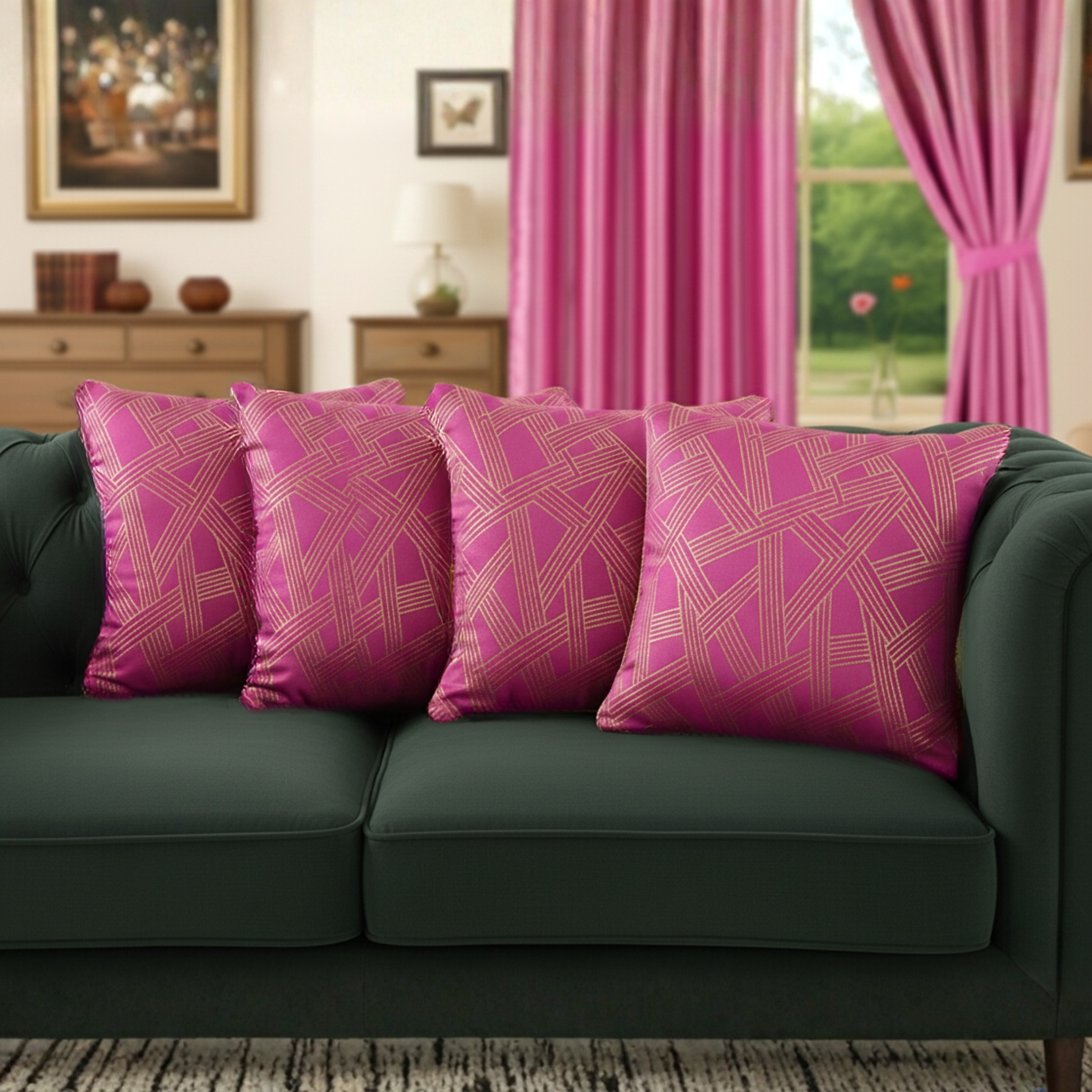 Printed Cushion, Filled GoldLine Cushion, Cushion Cover Designs in 18X18 - Image 8