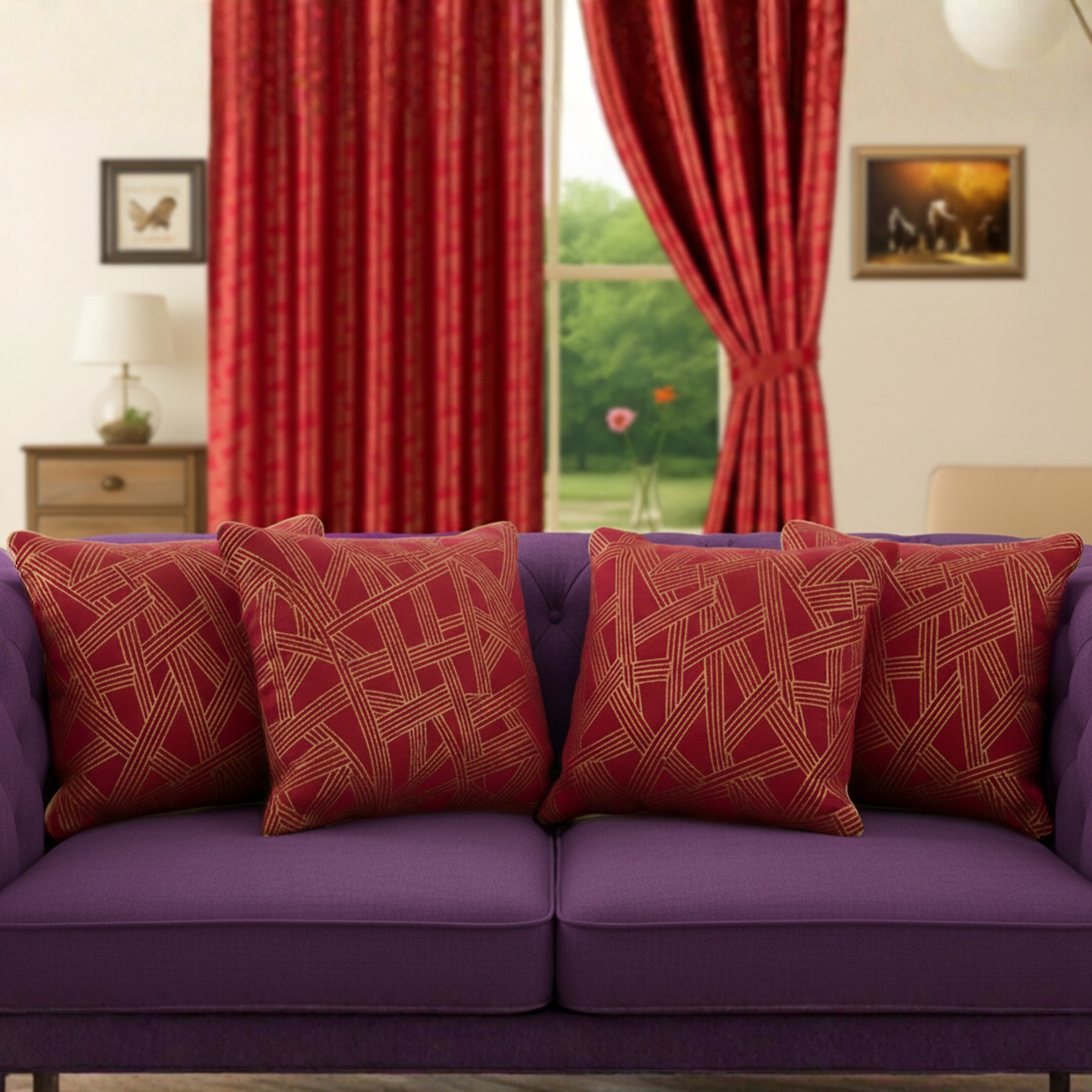 Printed Cushion, Filled GoldLine Cushion, Cushion Cover Designs in 18X18 - Image 9