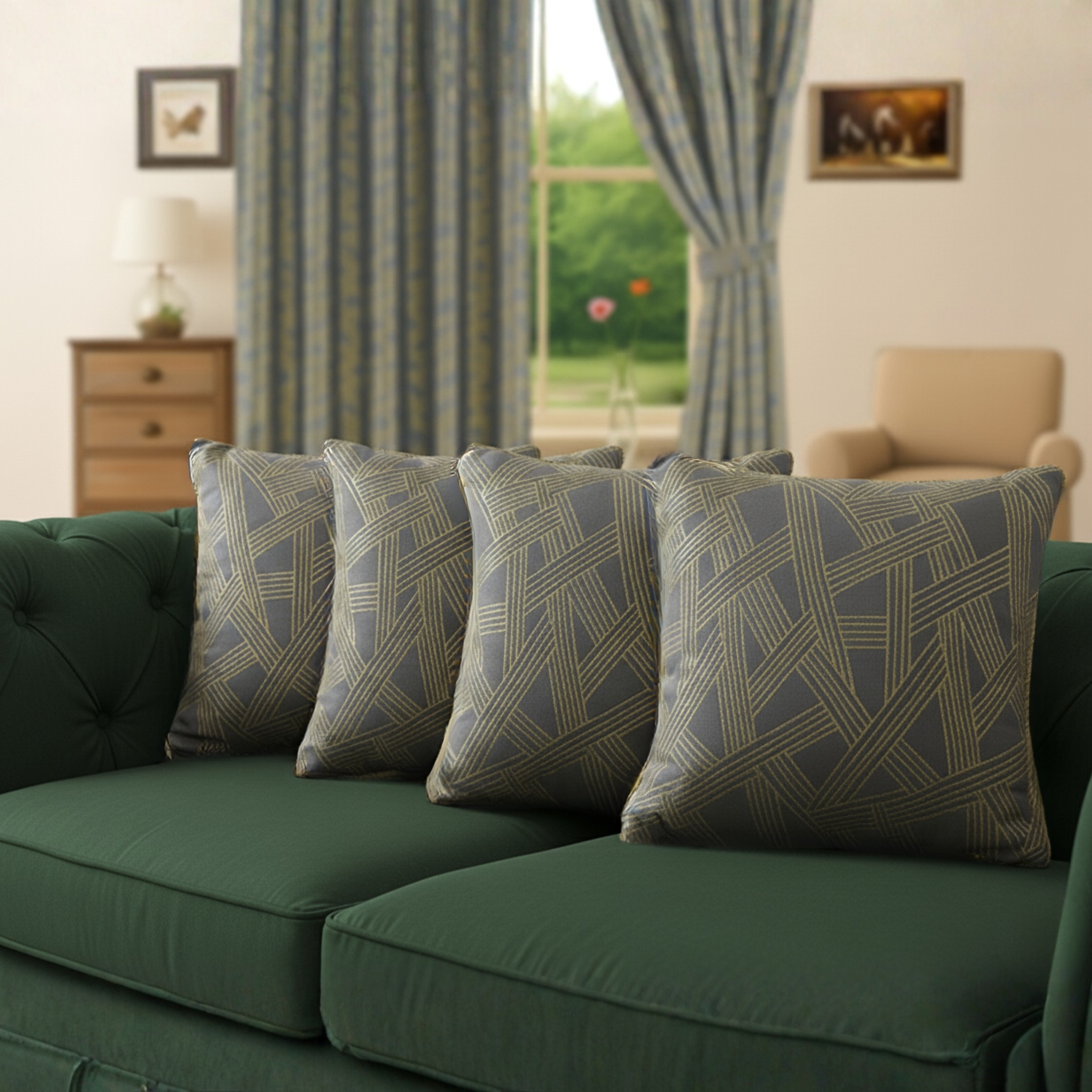 Printed Cushion, Filled GoldLine Cushion, Cushion Cover Designs in 18X18 - Image 10