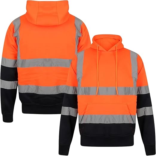 Hi Vis Viz Pullover Hoodie High Visibility Jacket Work Sweatshirt - Image 3