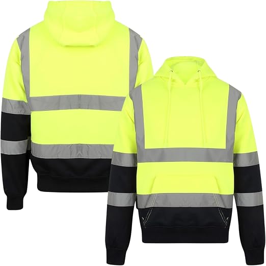 Hi Vis Viz Pullover Hoodie High Visibility Jacket Work Sweatshirt - Image 5
