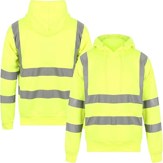 Hi Vis Viz Pullover Hoodie High Visibility Jacket Work Sweatshirt - Image 4