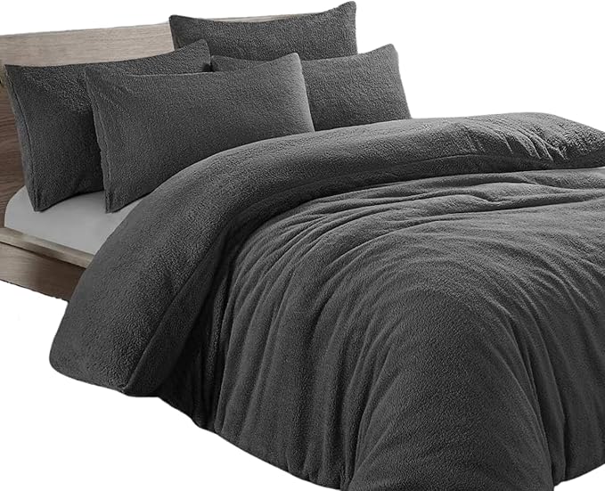 Teddy Bear Fleece Bedding Set Soft Warm & Cosy Luxury Duvet Cover Set with Pillowcases - Image 3