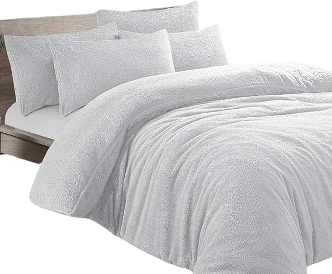 Teddy Bear Fleece Bedding Set Soft Warm & Cosy Luxury Duvet Cover Set with Pillowcases - Image 9