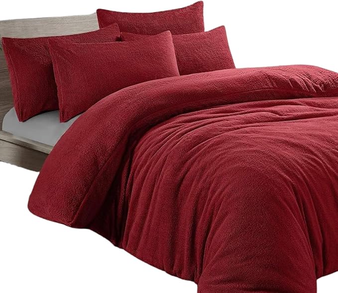 Teddy Bear Fleece Bedding Set Soft Warm & Cosy Luxury Duvet Cover Set with Pillowcases - Image 7