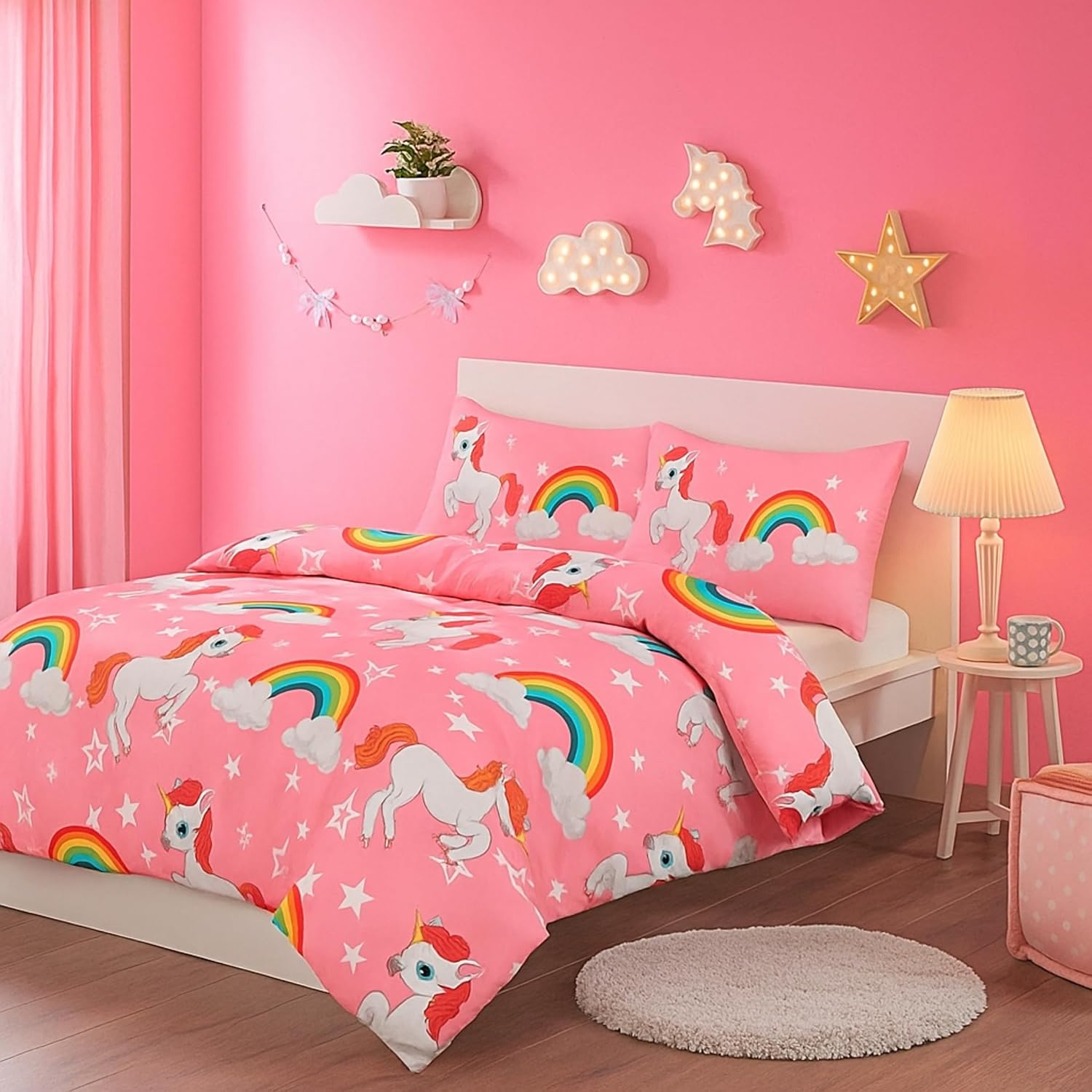 Magical Unicorn Fairy Princess Bedding Set – Soft Girls Kids Duvet Cover