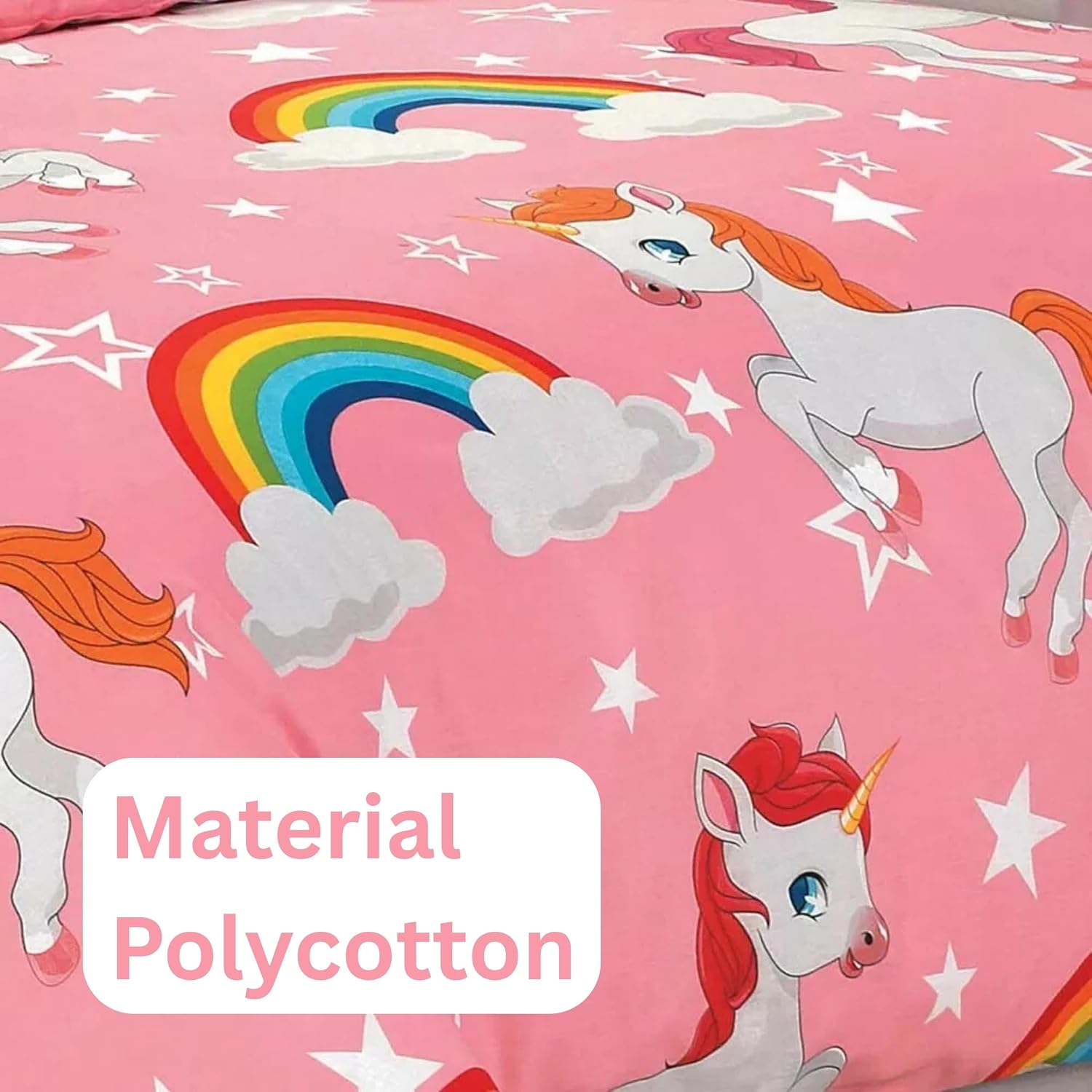 Magical Unicorn Fairy Princess Bedding Set – Soft Girls Kids Duvet Cover - Image 4