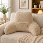 Cuddles Teddy Fleece Reading Pillow Cushion with Arms Lumbar Bed Chair Rest - Image 3